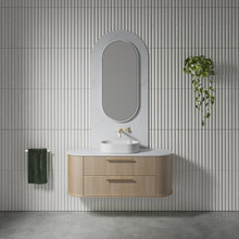 Lune 450mm Matte White Oval Solid Surface Above Counter Basin